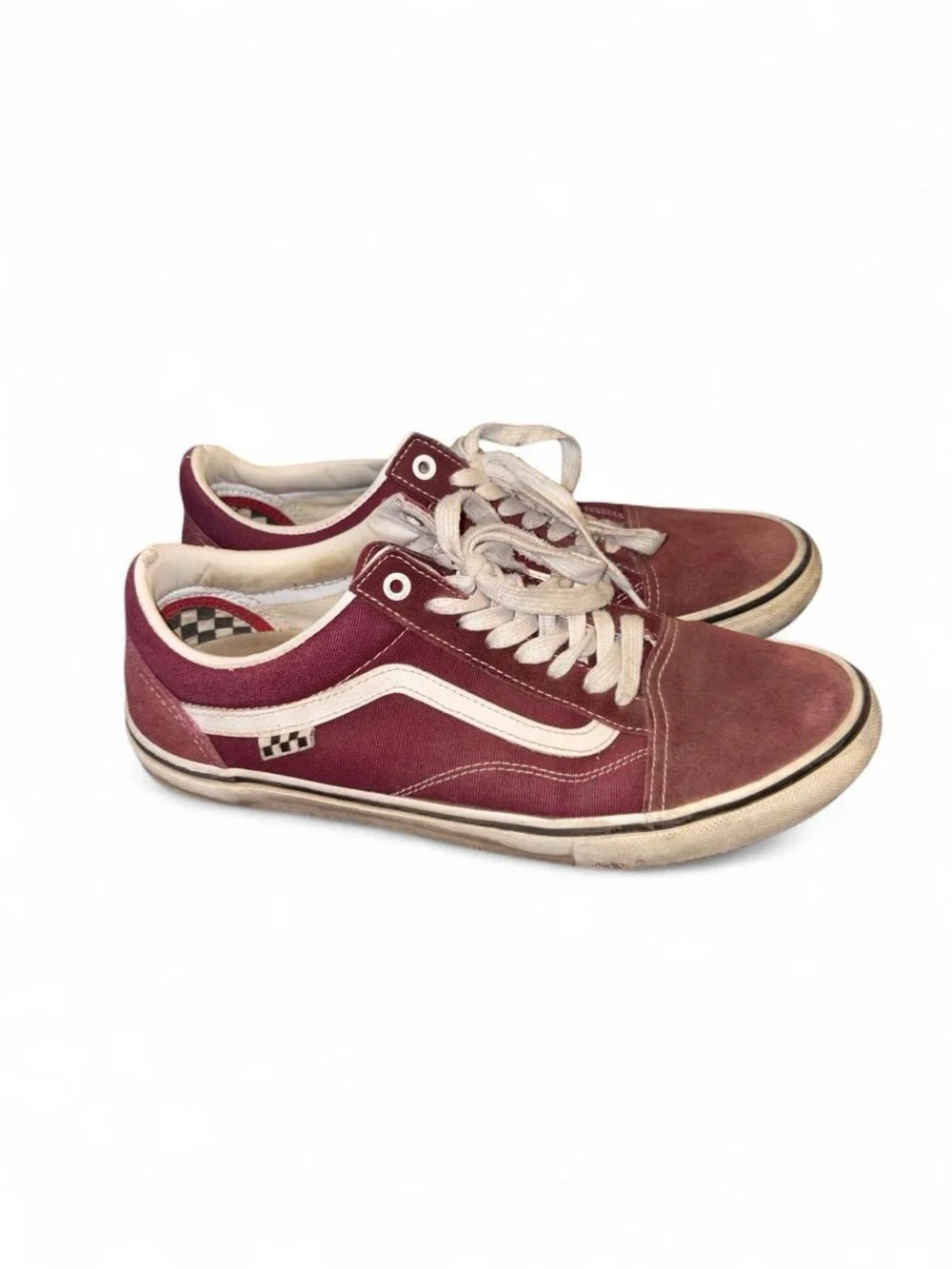 Vans burgundy and white Old Skool sneakers 11.5